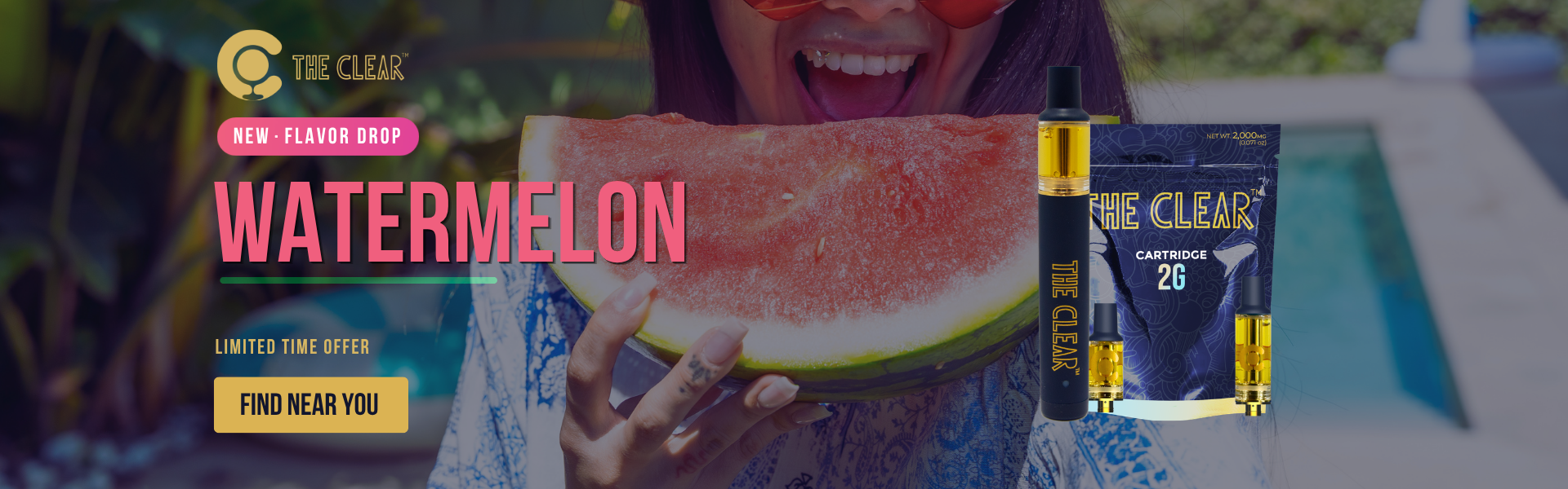 The Clear Watermelon Vape Banner
