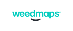 Turquoise text that reads weedmaps