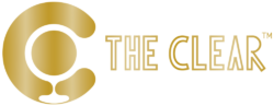 The ClearA gold logo of the letter C for The Clear cannabis products. Next to the C, in a gold outline, the text reads The Clear.