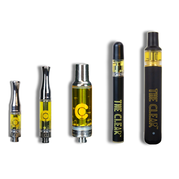 The Clear elite distillate cartridges and disposable vape pens