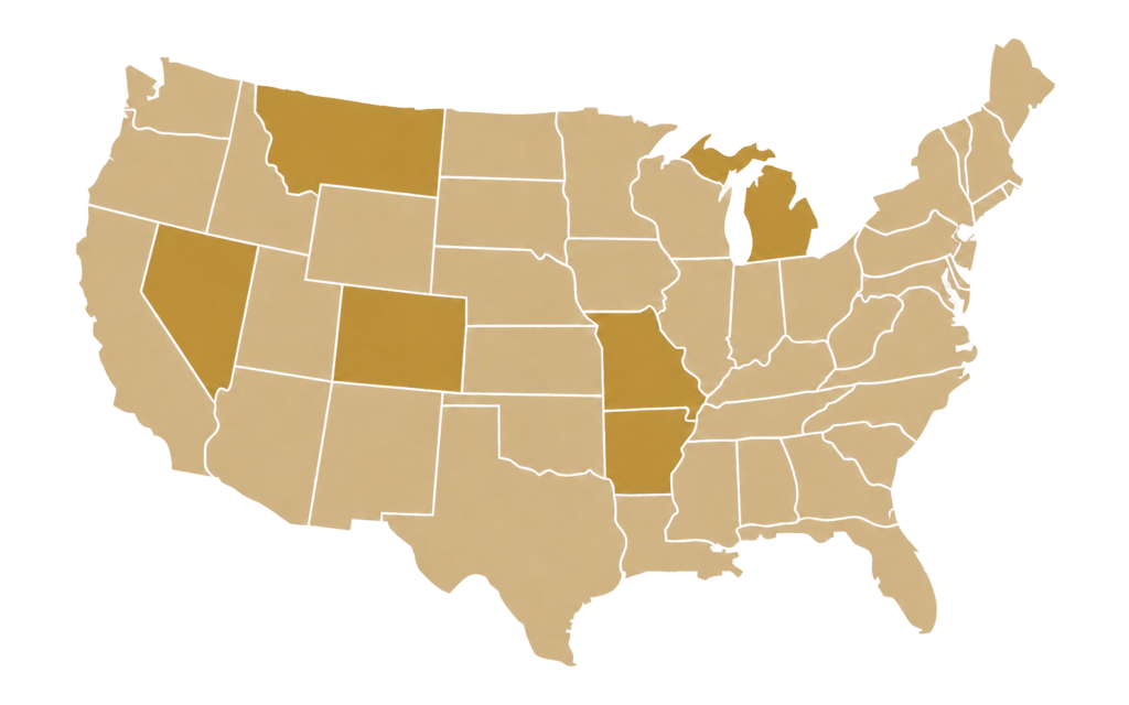 US Map of The Clear Locations
