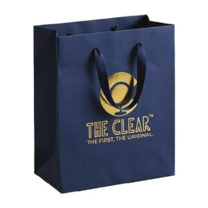 The Clear navy Euro tote bag with gold logo