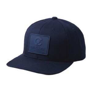 The Clear navy flat brim hat with rubber patch