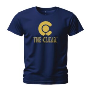 The Clear Gold Drip C t-shirt in navy blue