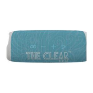 The Clear EFX branded teal JBL Flip 6 speaker