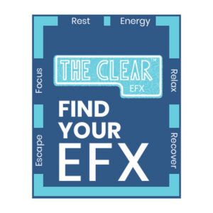 The Clear EFX Find Your EFX blue enamel pin