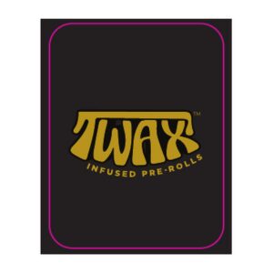 TWAX gold and black enamel pin