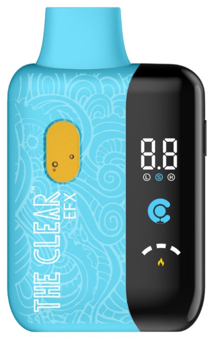 The Clear EFX 1g all-in-one THC vape with digital display