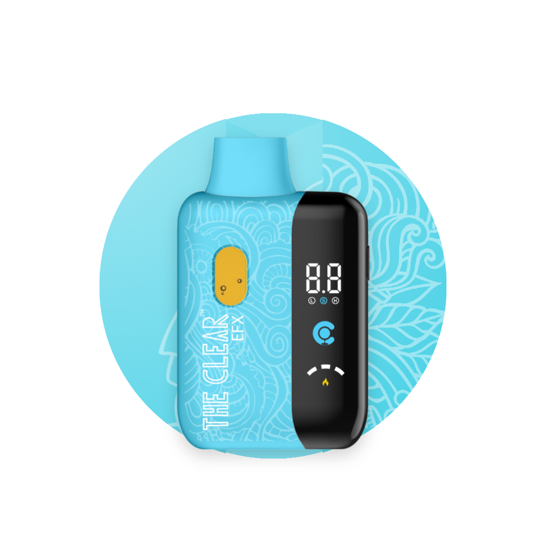 The Clear EFX 1g all-in-one THC vape with digital display