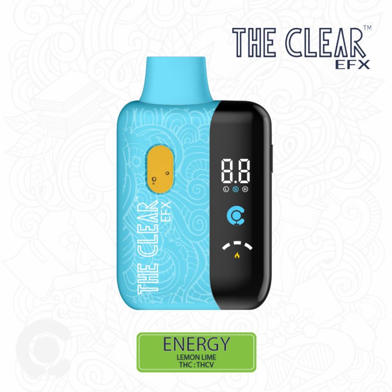 The Clear EFX Energy 1g all-in-one THC THCV vape, Lemon Lime flavor