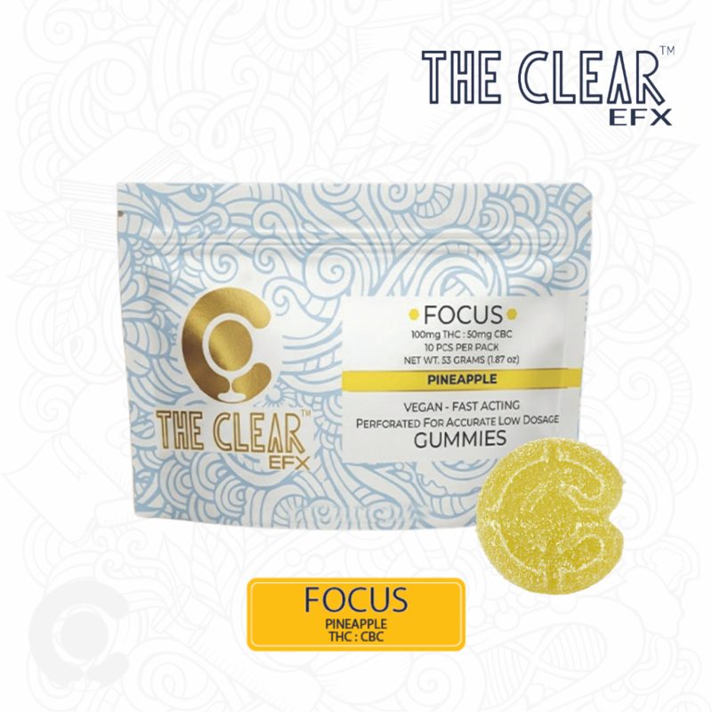 The Clear EFX Focus THC CBC gummies, Pineapple flavor