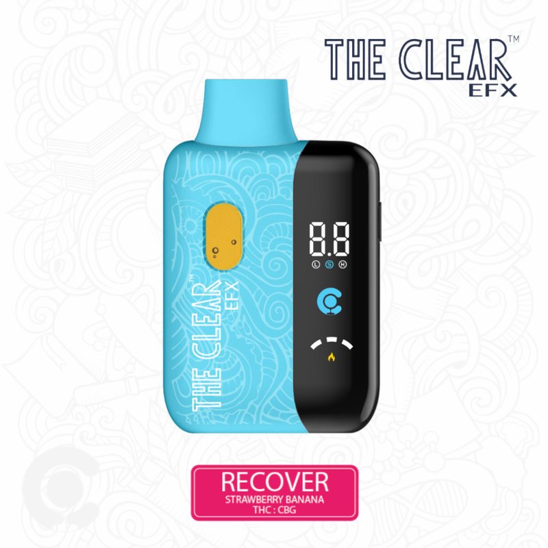 The Clear EFX Recover 1g all-in-one THC CBG vape, Strawberry Banana flavor