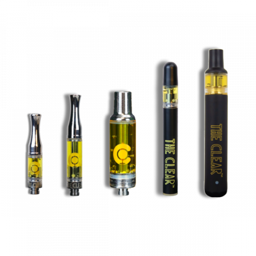 The Clear elite distillate cartridges and disposable vape pens